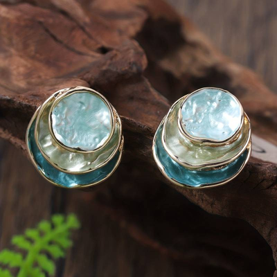 Ocean Hand Painted Earrings